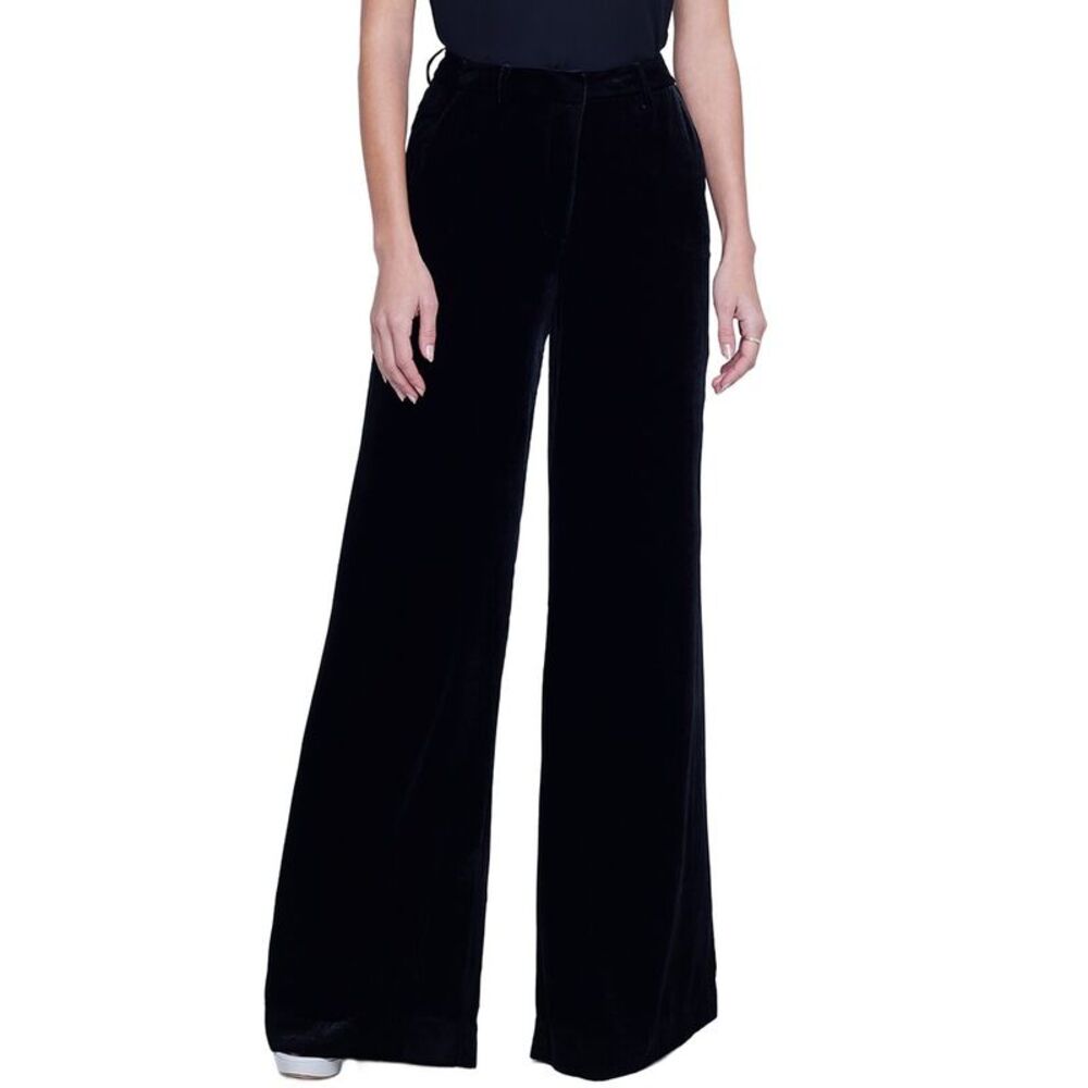 L’Agence Womens  Pilar Silk-Blend Wide Leg Pant